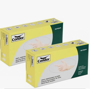 lot 10808 image: Clear Vinyl Powdered Disposable Gloves Medium - 10 Boxes of 100 - Retail $60