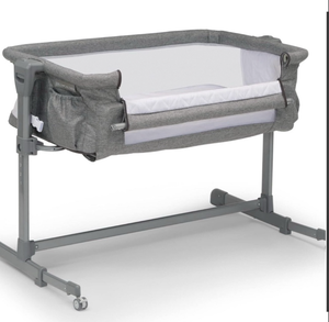 lot 10809 image: Bedside Baby Bassinet Sleeper with Breathable Mesh and Adjustable Heights - Lightweight Portable Crib - Retail $110