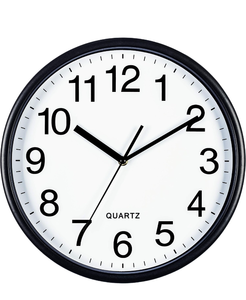lot 10811 image: Bernhard Products Black Wall Clock, Large 13-Inch Silent Non Ticking Quartz Battery Operated Round Easy to Read ClassroomHomeSchoolOffice Clock - Retail $19