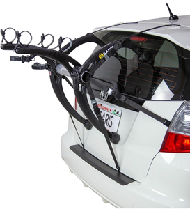 lot 10823 image: Saris Bones EX 2-Bike Trunk Rack Bicycle Carrier, Durable, Rust-Free, Anti-Sway Straps, Made in USA, Arc-Based Design, 100% Recyclable Materials - Retail $230