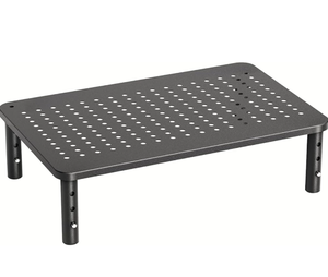 lot 10829 image: HUANUO Monitor Stand, Monitor Stand Riser 3 Height Adjustable, Monitor Riser with Airflow Vents, Laptop Stand for Desk, Laptop Riser, Desk Organizer for Monitor, 15.6 Laptop, PC, Printer - Retail $17