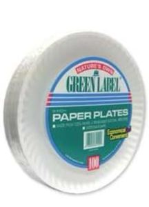 lot 10830 image: AJM Packaging Corporation  Paper Plates, Green Label, 9 Plate, 1200CT, White -- Sold as 2 Packs of - 100 -  - Total of 200 Each - Retail $86