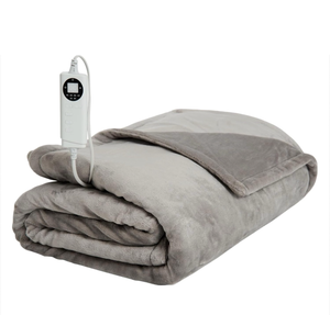 lot 10833 image: Electric Blanket, Heated Blanket, 10 Heat Levels (34-140°F), 12-Hour Auto Shut-Off, Soft Polyester Fleece, Fast Heating, Machine Washable, Gray, Throw - Retail $40
