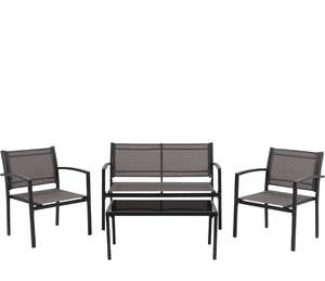 lot 10841 image: Everett Mesh Seat Conversation Set, 4pc (Grey - Retail $400