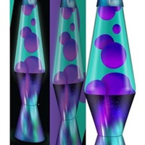 lot 10866 image: The Original Lava Lamp - 14.5 Aurora Borealis, Classic Liquid Motion Lamp - Purple Wax and Blue Liquid - Item #2047 (Amazon Exclusive) - Retail $40