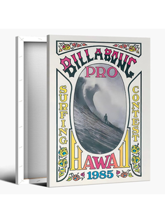 lot 10876 image: Vintage Surfing Poster Pro Hawaii 1985 Retro Surf Contest Wall Art Classic Wave Rider Canvas Print Beach Sports Decor for Coastal Surfer Home Bar Man Decor 12x18inch Framed - Retail $35
