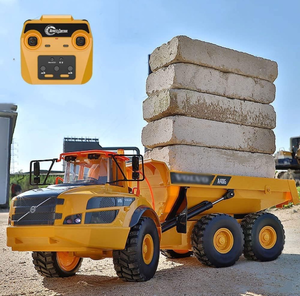 lot 10880 image: 120 Large 23IN Electric Remote Control Dump Truck A40G, 2.4G Simulated Acoustic-Optical RC Engineering Vehicle Model Transport Vehicle, 6-Wheel Lifting Bucket Construction Truck - Retail $200