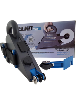 lot 10886 image: DELKOtaper drywall taping tool - the Delko Taping Tool and Internal Corner Attachment Package enables contractors to finish flat joints, internal corners and square set with one taping tool - Retail $79