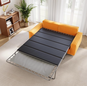 lot 10894 image: LAVEVE Sleeper Sofa Support Board 48x60 Queen Size, Heavy Duty Solid Wooden Mattress for Pull Out Sofa Bed, Foldable Design Bunkie Board Couch Accessories, Enhanced Weight-Bearing Capacity - Retail $50
