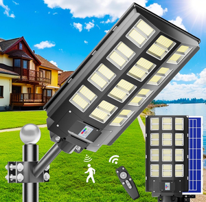 lot 10896 image: 1-Pack 6800W Solar Street Light, Solar Street Lights Outdoor Waterproof, 240000LM 7000K Solar Powered Street Light, Dusk to Dawn, with Motion Sensor, LED Wide Angle Lamp - Retail $116