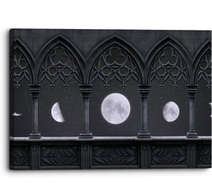 lot 10898 image: Phase Of The Moon Night Star Canvas Print Wall Art Picture Home Decoration, 12x24 - Retail $30