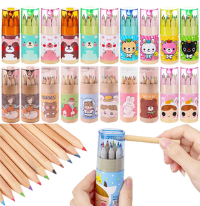 lot 10912 image: 20 Packs Mini Colored Pencils with Sharpener in Tube Portable Drawing Art Cartoon Pencils for 3 Years Old and Up Kids Adults Writing Sketching Painting,12 Colors in Tube - Retail $20