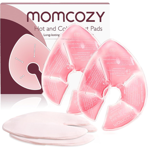 lot 10914 image: Momcozy Larger Breast Therapy Packs, Hot and Cold Breast Pads with 2 Soft Covers, Breastfeeding Essentials, 2 Pack, Pink - Retail $15