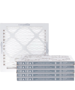 lot 10919 image: Amazon Basics 12x12x1 Air Filter 6 Pack, MERV 8 AC Furnace Filters (Actual Size 11.75 x 11.75 x 0.75) - Retail $29