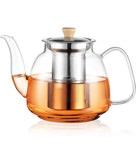 lot 10941 image: Glass Teapot with Stainless Steel Infuser - Retail $24