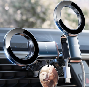 lot 10944 image: LISEN Fits MagSafe Car Mount - Magnetic Phone Holder for Car,Car Accessories for Men Women for iPhone 16 15 14 13 12 Pro Max Plus,Samsung Galaxy, Valentines Gifts for Men Women Him Her,Black - Retail $13