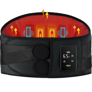 lot 10952 image: ALLJOY 67 Cordless Heating Pad for Back Pain Relief FSA HSA Eligible, Birthday Gifts for Women Men Mom Dad, Portable Lower Back Massager with 3 Heat 5 Vibration, Wireless Heating Pad for Cramps - Retail $80