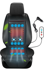 lot 10978 image: 2025 Upgraded Summer Cooling Car Seat Cover Front Seat, 12V Ventilated Cooling Car Seat Cushion with Massage, 3-in-1 Winter and Cooling Seat Cover for Car SUV Truck Universal Fit (Black) - Retail $100
