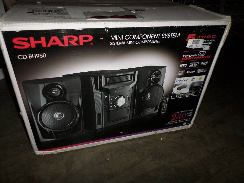 Sharp CD-BH950 240W 5-Disc Mini Shelf Speaker System with Cassette and Bluetooth 