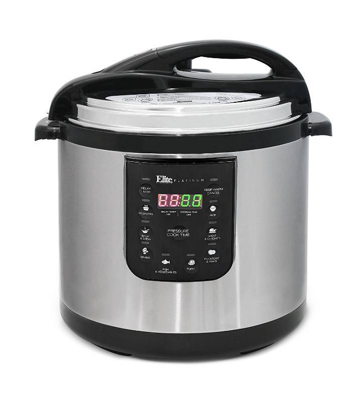 lot 2275 image: Elite Platinum EPC-1013 Maxi-Matic 10 Quart Electric Pressure Cooker, Black (Stainless Steel)
