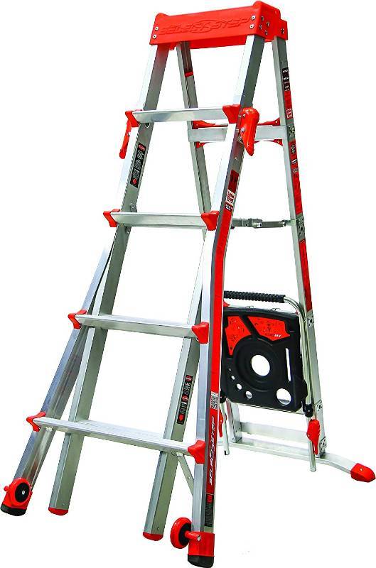 lot 2320 image: Select Step 5-Feet to 8-Feet 300-Pound Duty Rating Adjustable Step ladder (BROKEN LATCH)
