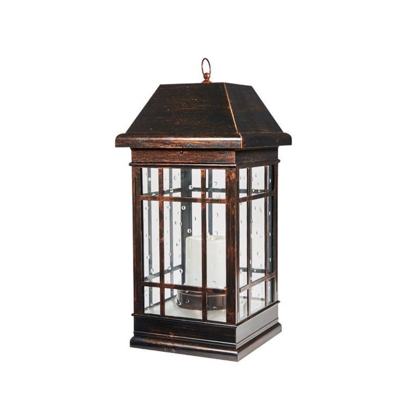 lot 2333 image: Smart Solar 3900KR1 San Rafael Mission Style Solar Lantern, Lantern is Illuminated by 2 High Performance Warm White LEDs in the Top