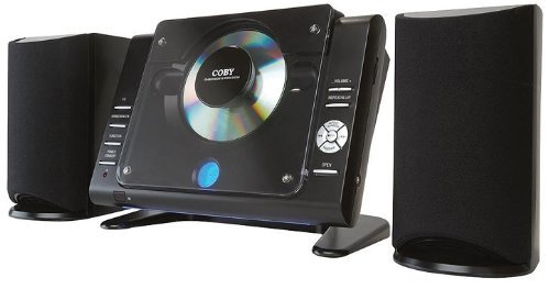 lot 2349 image: Coby CXCD380 Micro CD Player Stereo System with PLL AMFM Tuner (Black)