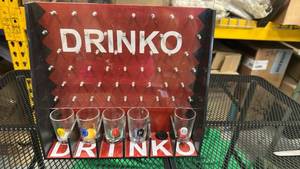 lot 405 image: Drinko Drinking Game Set with Shot Glasses - Retail $45