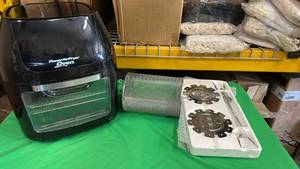 lot 427 image: Power Air Fryer Oven with Accessories, Black-Used, Works Well - Retail $89
