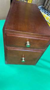 lot 438 image: Small 2 Drawer Wood Storage Chest. Drawers Made from Wood. 8inx17in