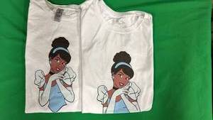 lot 452 image: Set of 2 Princess Short Sleeve T-Shirts Sz. M and L
