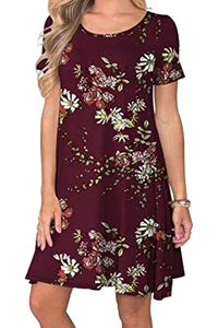 lot 489 image: Womens Short Sleeve Printed Dress Casual Casual Dress Short Mini Shirt Dress Sz XL
