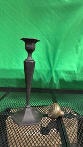 lot 509 image: Black Metal Candlestick Holder and Antique Door Knob - Retail $45