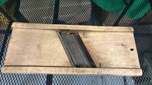 lot 520 image: Antique Wooden Slicer Board - Retail $45