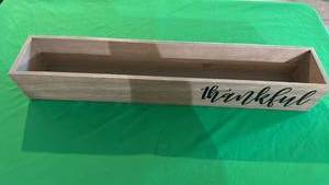 lot 584 image: Rustic Thankful Wooden Box Centerpiece - Retail $24