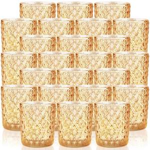 lot 1022 image: SHMILMH Gold Votive Candle Holders Set of 24, Tea Lights Candle Holder Bulk, Mercury Glass Votives for Wedding Table Centerpiece Birthday Party Easter Decor