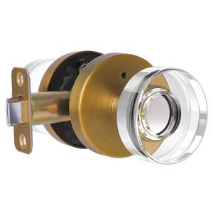 lot 1025 image: naubea Crystal Door Knobs Antique Brass Door Knob Privacy Door Knobs Interior, Round Antique Glass Door Knob for Bedroom and Bathroom