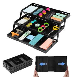 lot 1026 image: BAOLIVE Smart Drawer Organizer Multi Level, Adjustable Folding Junk Drawer Organizer For Kitchen, Bathroom, Office, And Bedroom �� Space-Saving Makeup Organizer (Black)