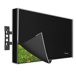 lot 1035 image: Smart Shield Outdoor TV Cover 75 Inch Weatherproof and Waterproof  Outside TV Enclosure  Screen Protector for Outside Display Black With Zipper