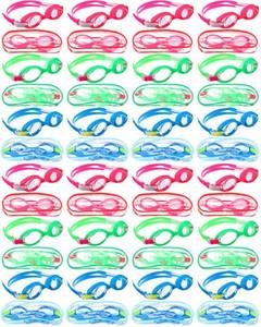 lot 1038 image: Hoteam 24 Pairs Swim Goggles for Kids bulk 4-9 Wide Vision Swimming Anti Fog Pool Goggles with Cases Boys Girls