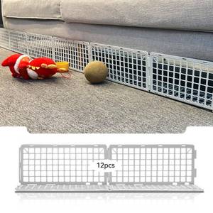 lot 1040 image: MAINTEEE 12 PCS Under Couch Blockers for Bed Couch Furniture Underneath Stop from Getting Under The Sofa (White Plastic)