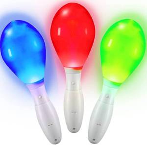 lot 1051 image: ArtCreativity Light-Up Color Changing Maracas, Pack of 3, Flashing LED Music Hand Shakers, Fun Noise Makers and Toy Musical Instruments, Birthday Party Favors, Goodie Bag Fillers for Kids