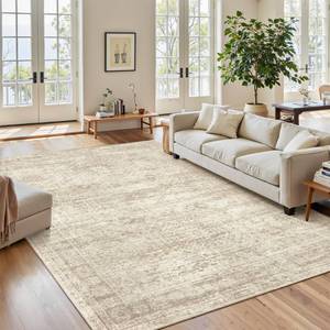 lot 1070 image: Soalmost 6x9 Area Rug for Living Room Washable 6x9 Rug Non-Slip Modern Rugs for Bedroom Dinning Room Ultra-Thin Indoor Beige Rug