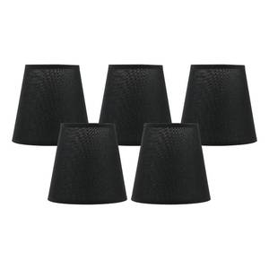 lot 1988 image: 4x6x6 Inches Black Chandelier Shades, 6 Inch Diameter, Black Linen Fabric Lampshades, Perfect Covers for 5-Light Pendant Light and Wall Sconce, Clip On Bulb, E12 Lighting Socket(Large Size, Pack of 5)