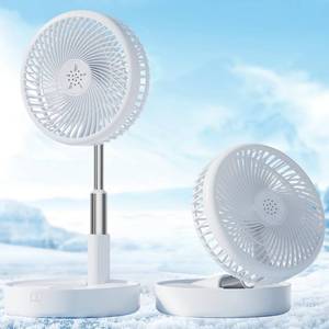 lot 1994 image: Primevolve Battery Operated Fan,Portable Rechargeable USB Floor Table Desk Fan with Adjustable Height, 4 Speed Settings Pedestal Fan for Bedroom Camping Travel,White 7.7