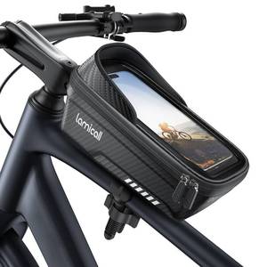 lot 1997 image: Lamicall Bike Frame Bag Waterproof - 1s Release 2 in 1 Bike Phone Bag, Bike Phone Holder Mount, Bicycle Top Tube Bag, Cycling Pouch with Rain Cover, Bike Accessories for Phones Under 7
