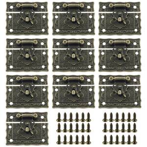 lot 2003 image: yyangz 10PCS Vintage Box Latch Alloy Classic Box Square Latch Vintage Gift Box Wine Box Hasp with Screws Hardware Decorative Cabinet Jewellery Can be Used for Tool Box Cabinet Cabinets