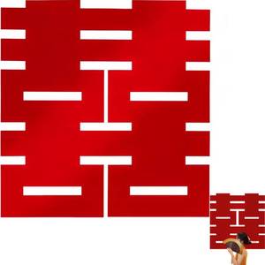 lot 2021 image: HannaFires 47Inch Large Double Happiness Wall Decoration - Special Wedding Party Decorations, Living Room and Bridal D�cor, Fabric Materia, Chinese Wedding, Meaning Infinite Happiness