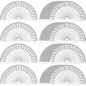 lot 2037 image: Zonon 100 Pcs 4 Inch Clear Plastic Protractor Bulk Math Protractors Set 180 Degrees Geometry Drafting Tools for Classroom Industry Office Back to School Supplies