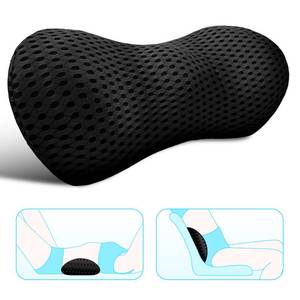 lot 2042 image: Lumbar Support Pillow for Office Chair, Memory Foam Lumbar Pillow for Lower Back Pain Relief (Oval Black)
